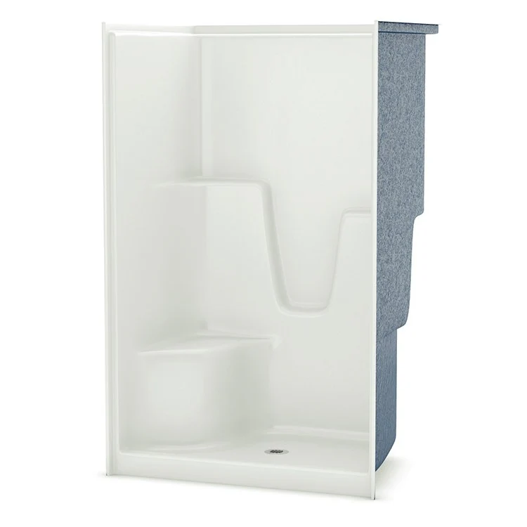 Shower Module 48 Inch AcrylX Biscuit 1 Pieces Left Hand Contoured Corner Seat - Frankwebs