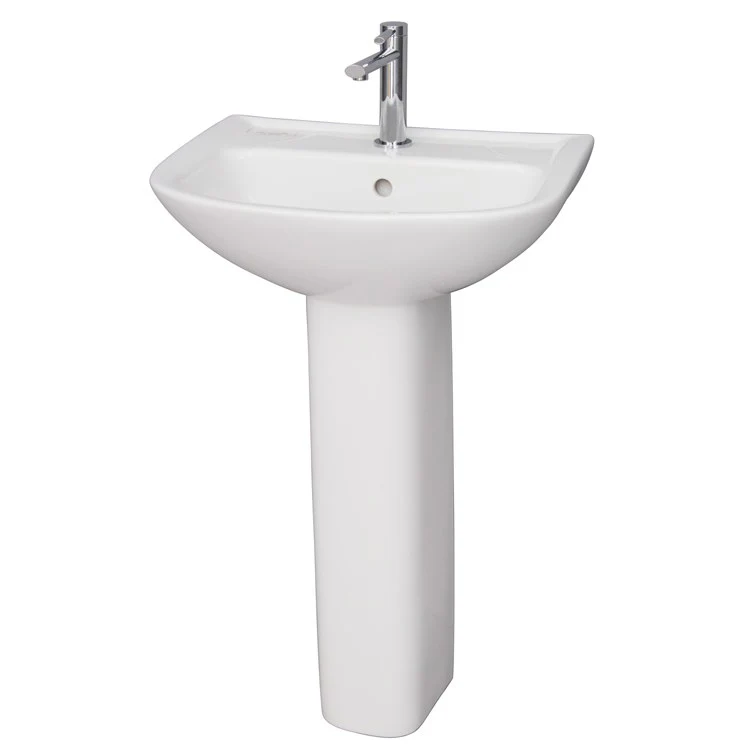 Pedestal Lavatory Lara 510 White Rectangular - Frankwebs