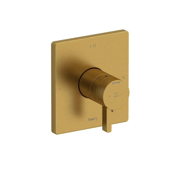 Thermostatic and Pressure Balance Valve Trim Paradox 3 Function 1 Lever Brushed Gold 1/2 Inch ADA 6.3 Gallons per Minute for R23/R23-SPEX/or R23-EX Rough - Frankwebs