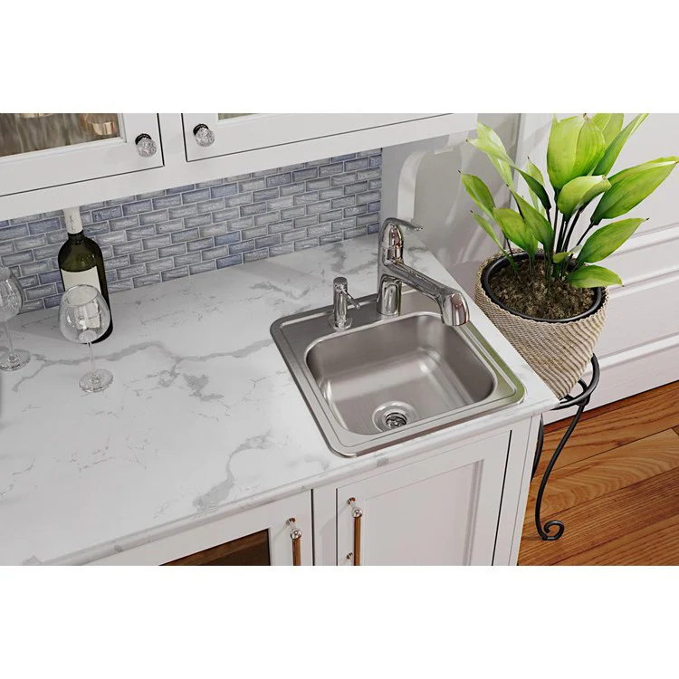 Bar Sink Dayton 15 x 15 Inch Single Bowl with Drain Opening 50 Pack 2 Hole ADA Satin Drop-In Square Drain Size 2 Inch - Frankwebs