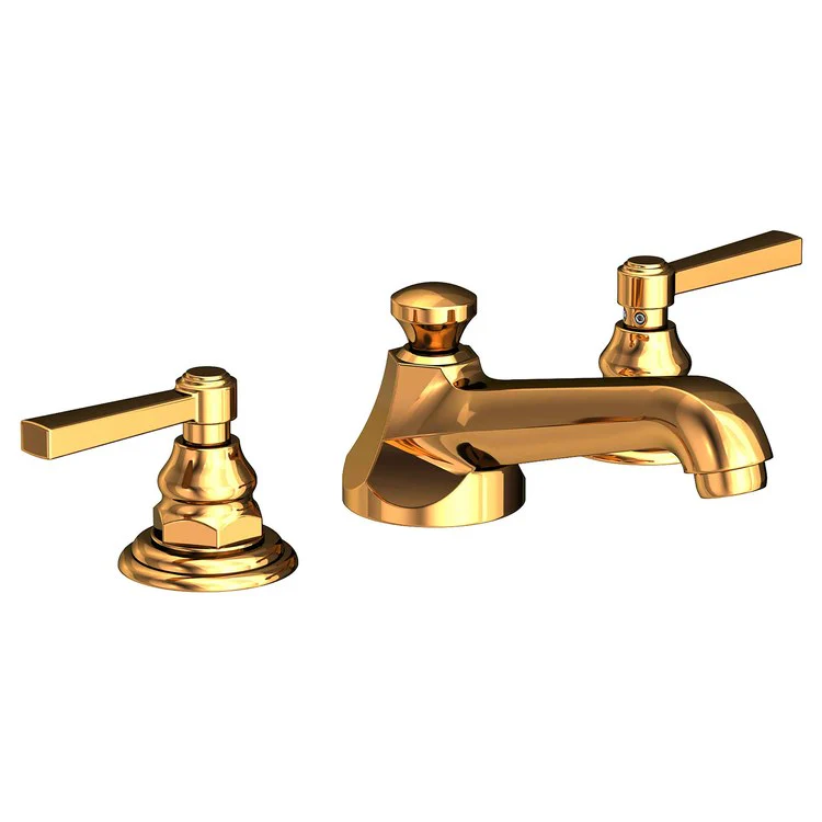 Astor Two Handle Widespread Bathroom Faucet with Lever Handles with Drain - Aged Brass - Frankwebs