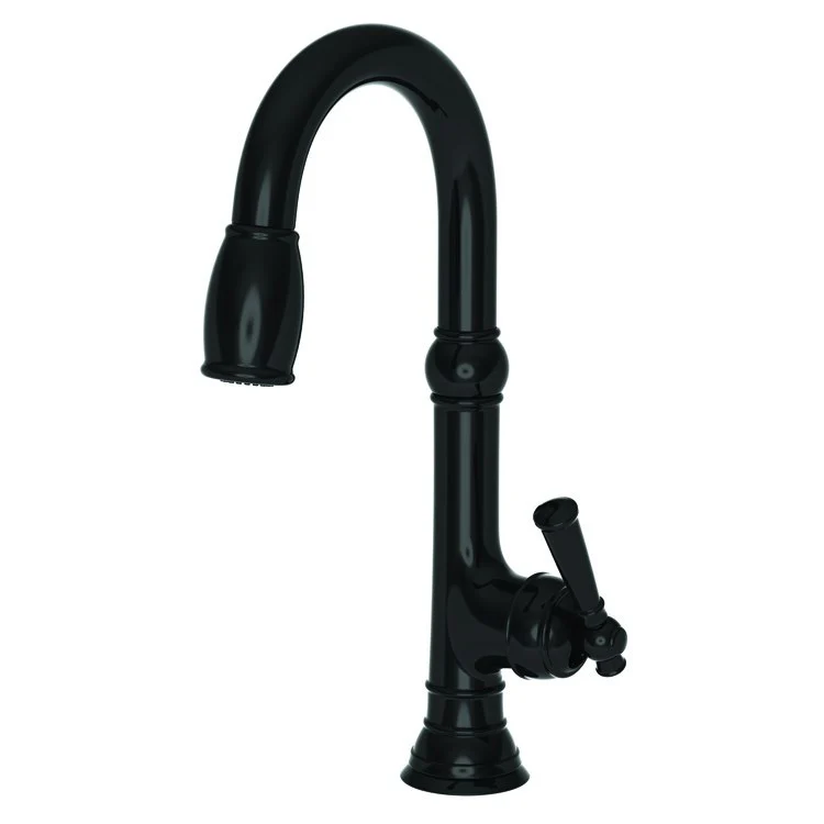 Bar Faucet Jacobean 1 Lever ADA Flat Black Pull Down Swivel Brass Spout Height 7-3/4 Inch 1.8 Gallons per Minute - Frankwebs