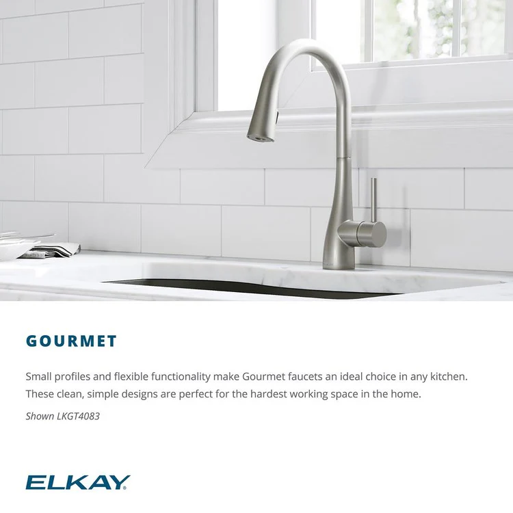 Bar Faucet Gourmet Deck Mount 1 Lever ADA Brushed Nickel Spout Type Pull-Out Spray - Frankwebs