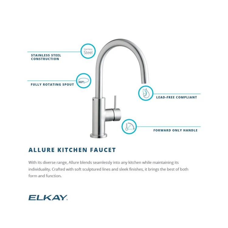 Allure Single Handle Kitchen Faucet without Side Sprayer - Frankwebs
