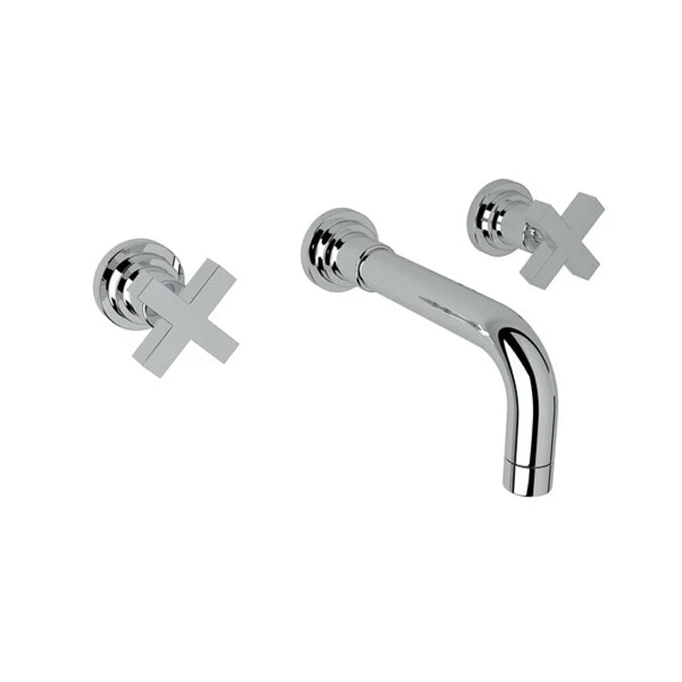 Lavatory Faucet Lombardia Wall Mount 2 Cross Handle Polished Nickel 1.2 Gallons per Minute - Frankwebs