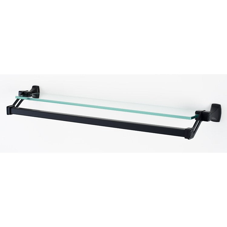 Shelf Cube Bath with Towel Bar Polished Nickel 25 Inch Brass/Glass - Frankwebs