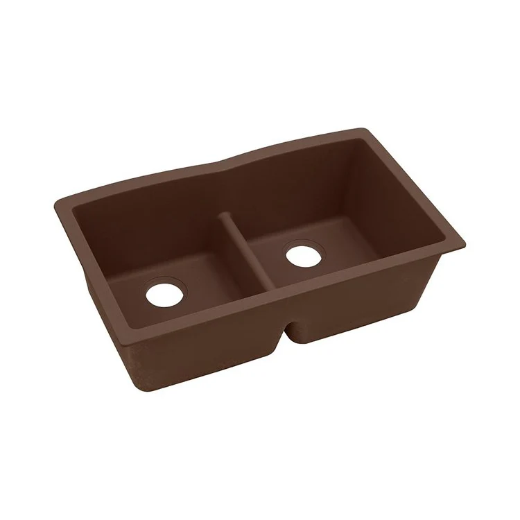 Kitchen Sink Quartz Classic 33 x 19 Inch Double Bowl Equal with Aqua Divide Dusk Gray Undermount - Frankwebs