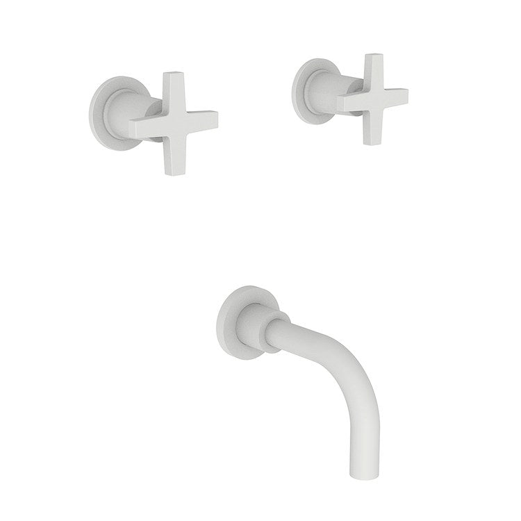 Tub Filler Trim Dorrance Wall Mount 2 Cross Matte White ADA 7-7/8 Inch Spread - Frankwebs