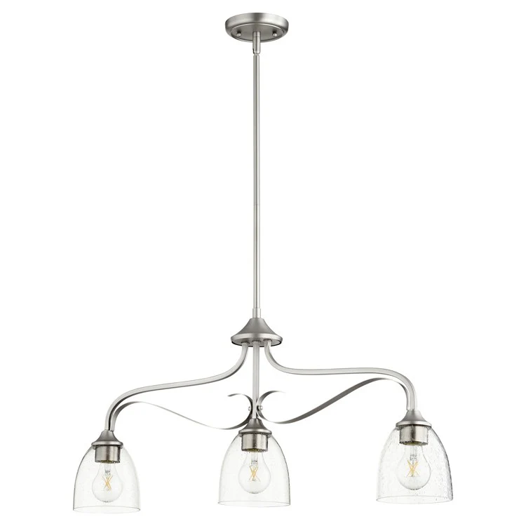 Jardin Three-Light Linear Pendant with Clear Seeded Glass Shades - Frankwebs