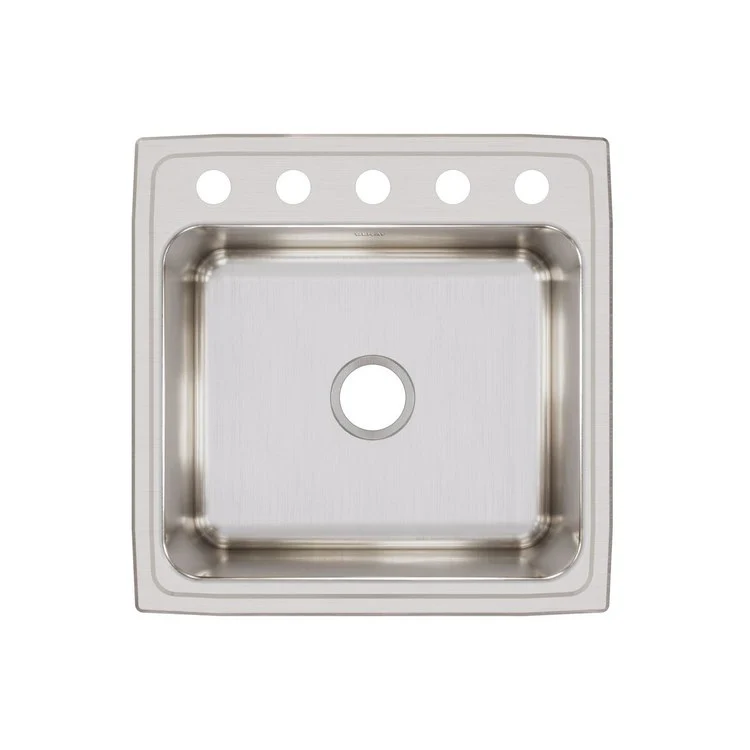 Kitchen Sink Lustertone Classic 22 x 22 Inch Single Bowl 5 Hole Lustrous Satin Drop-In 10-1/8 Inch - Frankwebs