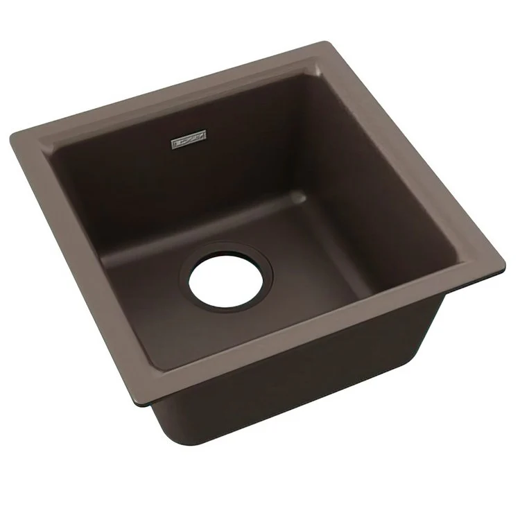 Kitchen Sink Quartz Classic 15.75 x 15.75 Inch Single Bowl Bar Dusk Gray Drop-In Undermount - Frankwebs