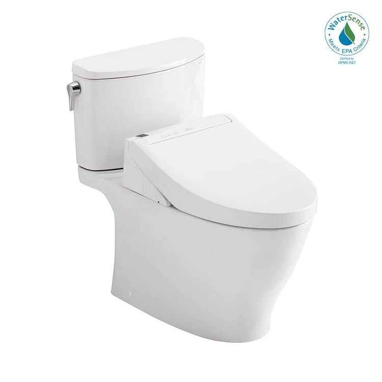 Toilet Nexus 2 Pieces Universal Height Cotton Elongated ADA 28-11/16 Inch 1.28GPF 12 Inch Rough-In Tornado Left Hand Washlet+C5 - Frankwebs
