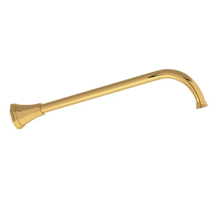 Shower Arm Deco Polished Nickel 15 Inch 1/2IN FNPT Inlet & 1/2IN Male NPSM Outlet Brass Wall Mount - Frankwebs