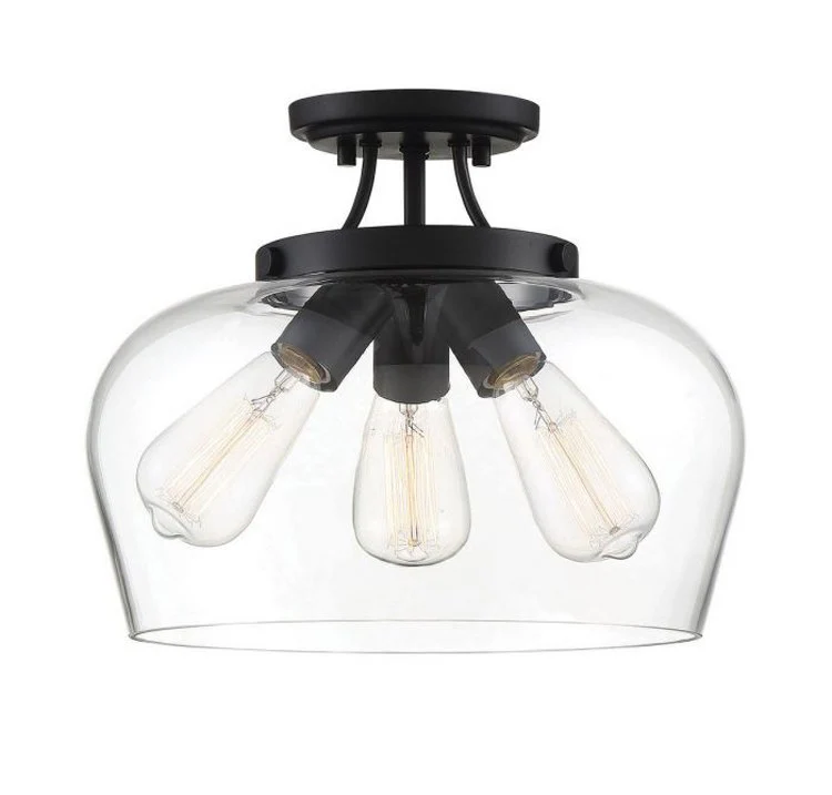 Octave Three-Light Semi-Flush Mount Ceiling Fixture - Frankwebs