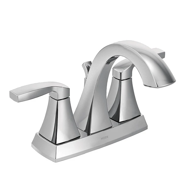 Lavatory Faucet Voss Centerset 4 Inch Spread 2 Lever ADA WaterSense Polished Nickel 1.2 Gallons per Minute - Frankwebs