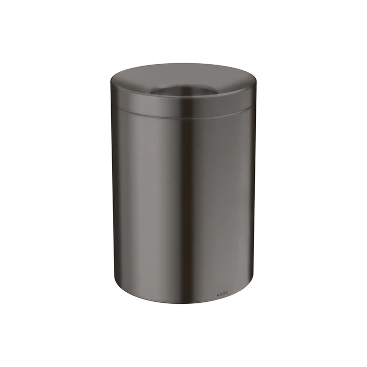 Waste Basket Universal Circular with Lid and Removable Insert 7-1/8 x 10-1/2 Inch Brushed Black Chrome Metal - Frankwebs