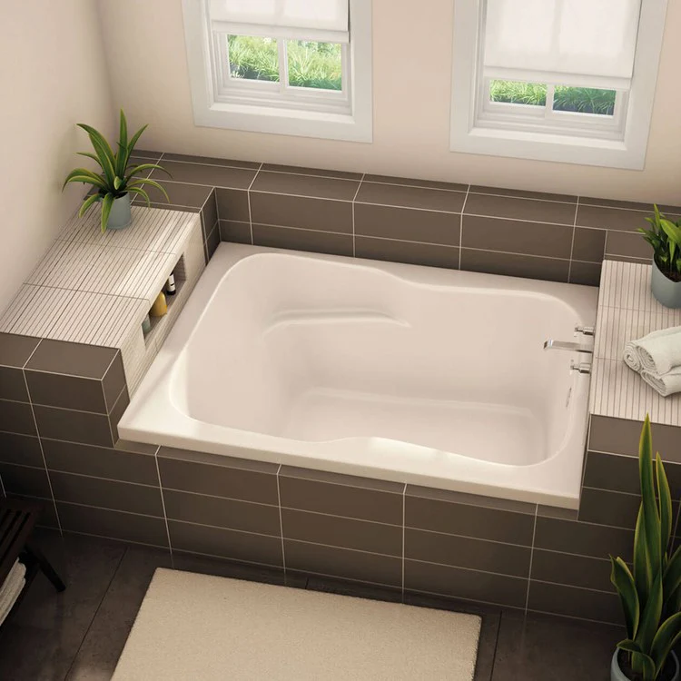 Soaking Tub 60 x 32 x 21-1/2 Inch 1-Piece Right Drain Outlet White AcrylX Rectangle 37 Gallons - Frankwebs