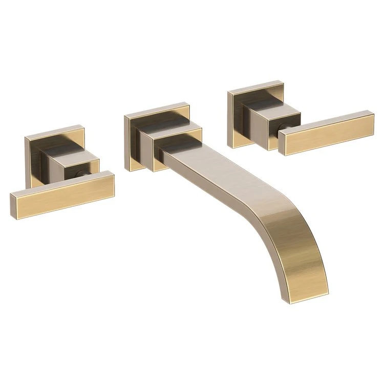 Lavatory Faucet Secant Wall Mount 8 Inch Spread 2 Lever ADA Antique Nickel 1.2 Gallons per Minute Brass Spout Height Inch - Frankwebs