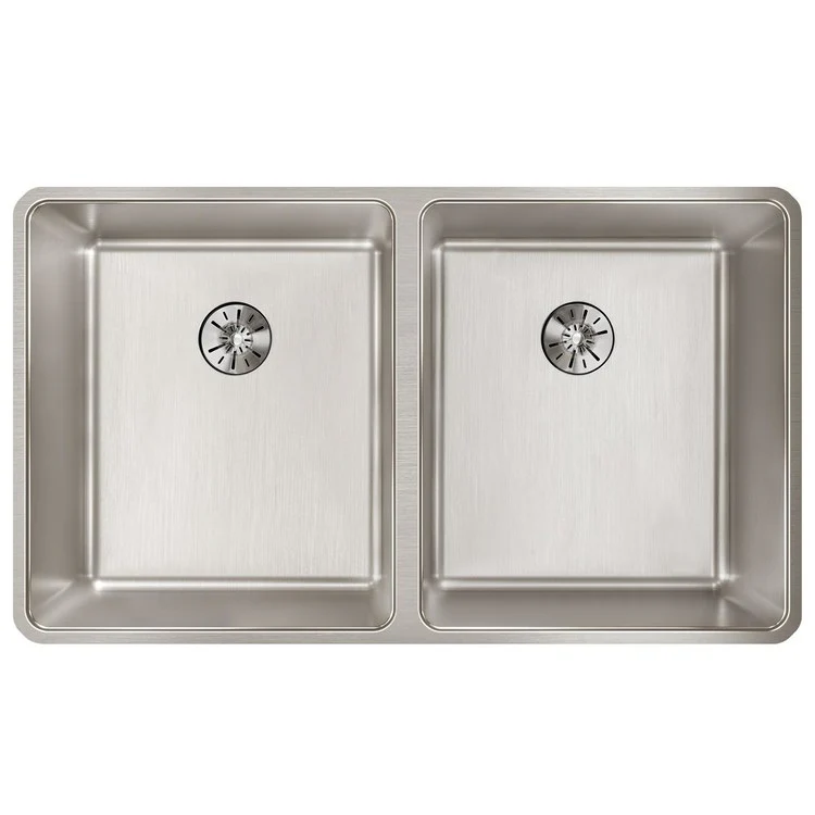 Kitchen Sink Lustertone Iconix 32.75 x 19.5 Inch Double Bowl with Perfect Drain Luminous Satin Undermount - Frankwebs