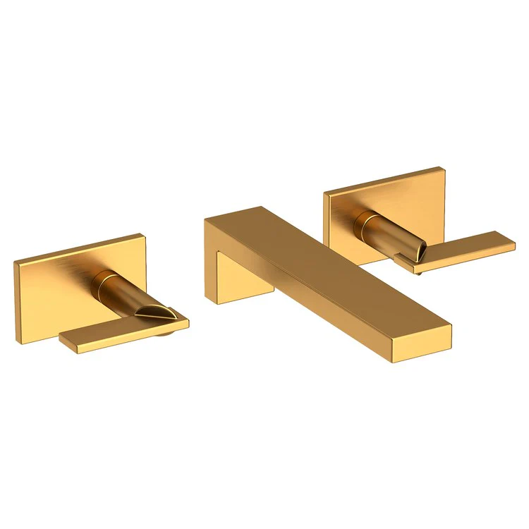 Metro Two Handle Wall-Mount Bathroom Faucet - Satin Brass - Frankwebs