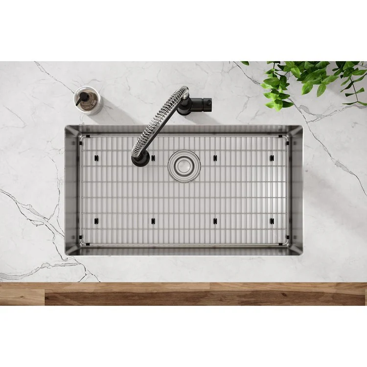 Kitchen Sink Crosstown 33 x 22 Inch Single Bowl Kit with Grid 1 Hole Polished Satin Drop-In Undermount Stainless Steel - Frankwebs