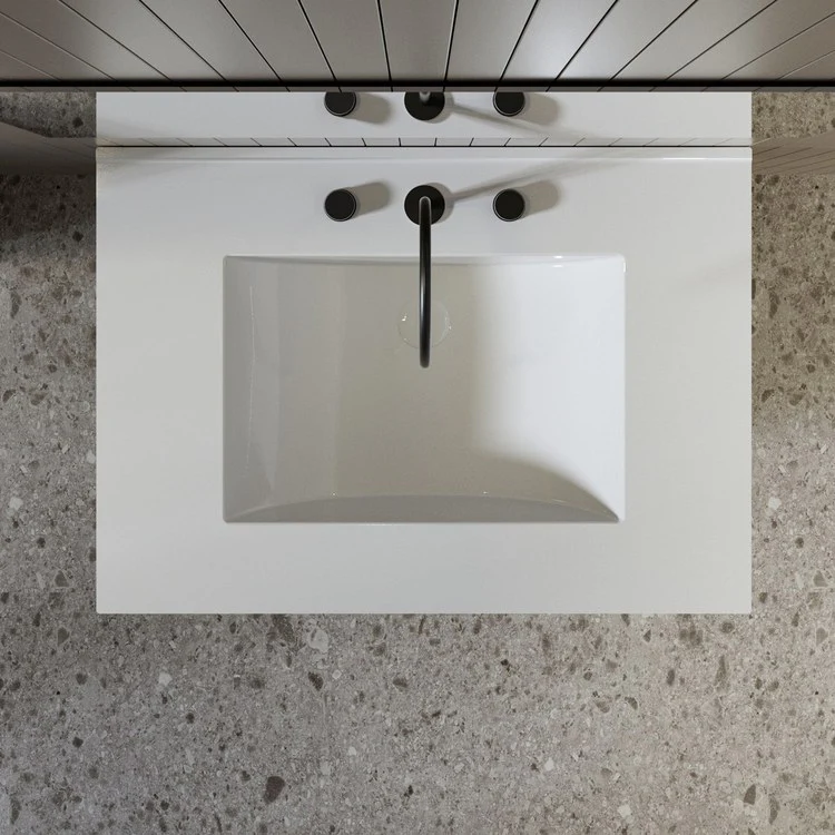 Vanity Top Ceramic Top Centerset 31 x 22 Inch White 8 Inch Spread Ceramic 3 Hole 3 Centimeter - Frankwebs