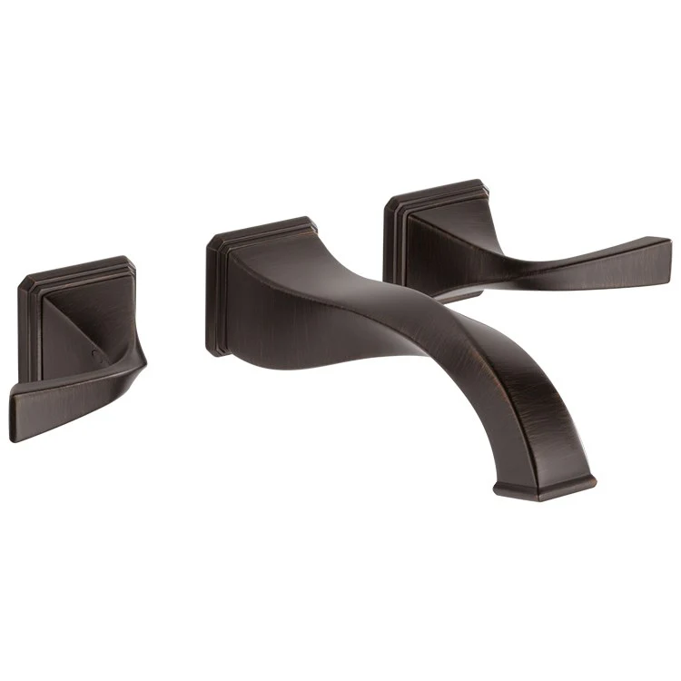 Lavatory Faucet Virage Wall Mount 8 Inch Spread 2 Lever ADA WaterSense Brilliance Luxe Gold 1.2 Gallons per Minute - Frankwebs