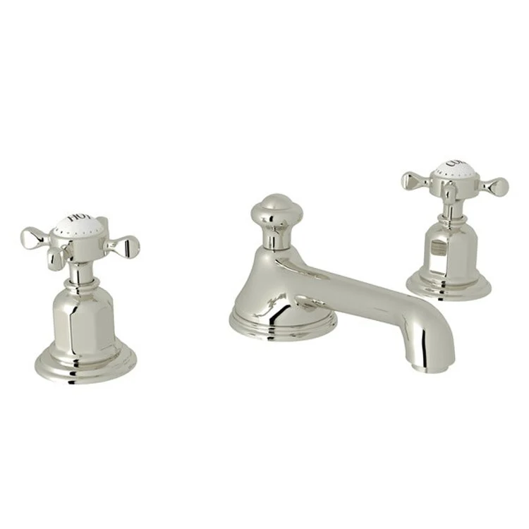Lavatory Faucet Edwardian 2 Cross Satin Nickel 1.2 Gallons per Minute Fixed U-Spout - Frankwebs