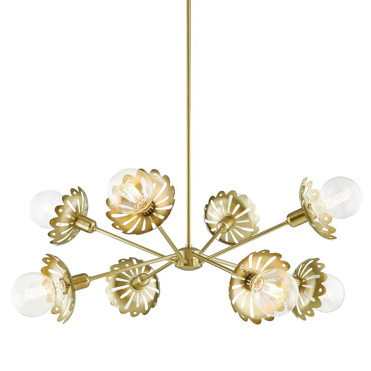 Chandelier Alyssa 8 Lamp Aged Brass - Frankwebs