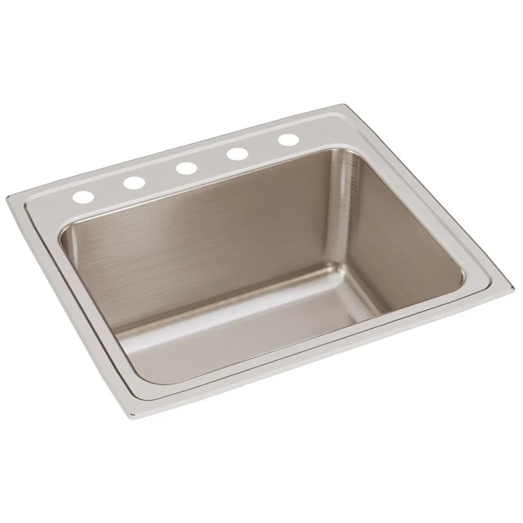 Kitchen Sink Lustertone Classic 25 x 22 Inch Single Bowl 5 Hole Lustrous Satin Drop-In 12-1/8 Inch - Frankwebs