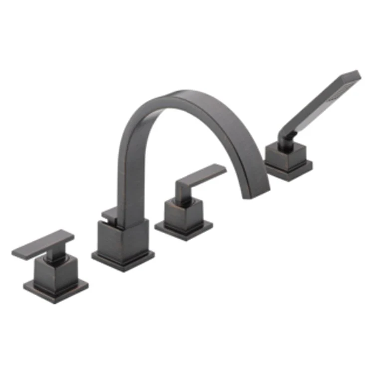 Vero Two Handle 4-Hole Roman Tub Faucet with Handshower - Frankwebs
