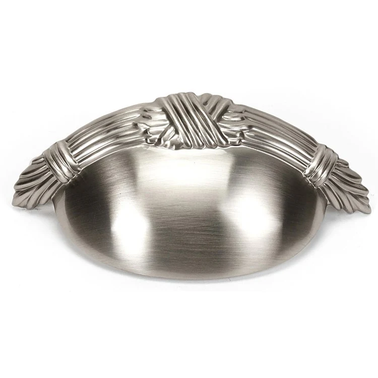 Pull Ribbon and Reed Cup Antique English Matte Brass 3 Inch 3-5/8 Inch 1-1/8 Inch - Frankwebs