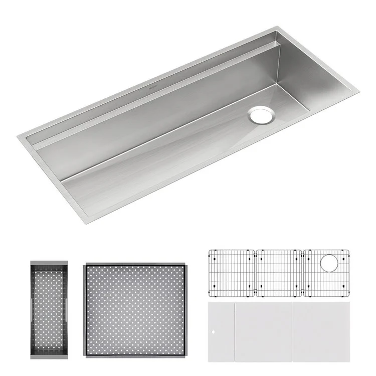 Sink Kit Circuit Chef 45-1/2 x 20-1/2 Inch 1 Bowl Stainless Steel/White Undermount - Frankwebs