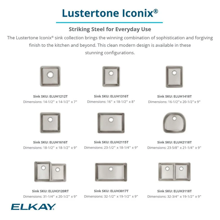 Kitchen Sink Lustertone Iconix 23.625 x 21.25 Inch Single Bowl Luminous Satin Undermount Drain Location Rear Center - Frankwebs