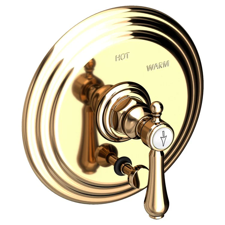 Chesterfield Pressure Balance Tub/Shower Valve Trim Only with Lever Handle - Satin Gold PVD - Frankwebs