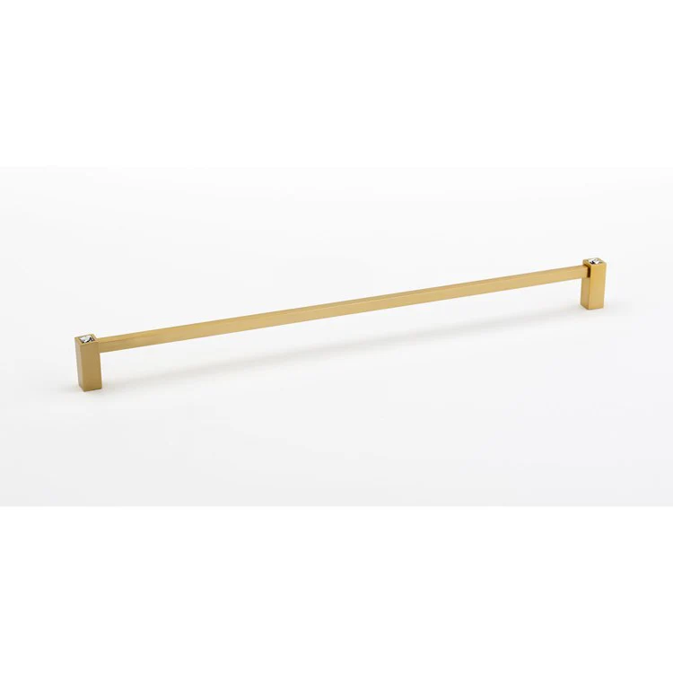 Pull Contemporary II Crystal Oversized Square Crystal Handle Satin Nickel Brass 18 Inch 18-5/8 Inch 1-5/8 Inch - Frankwebs