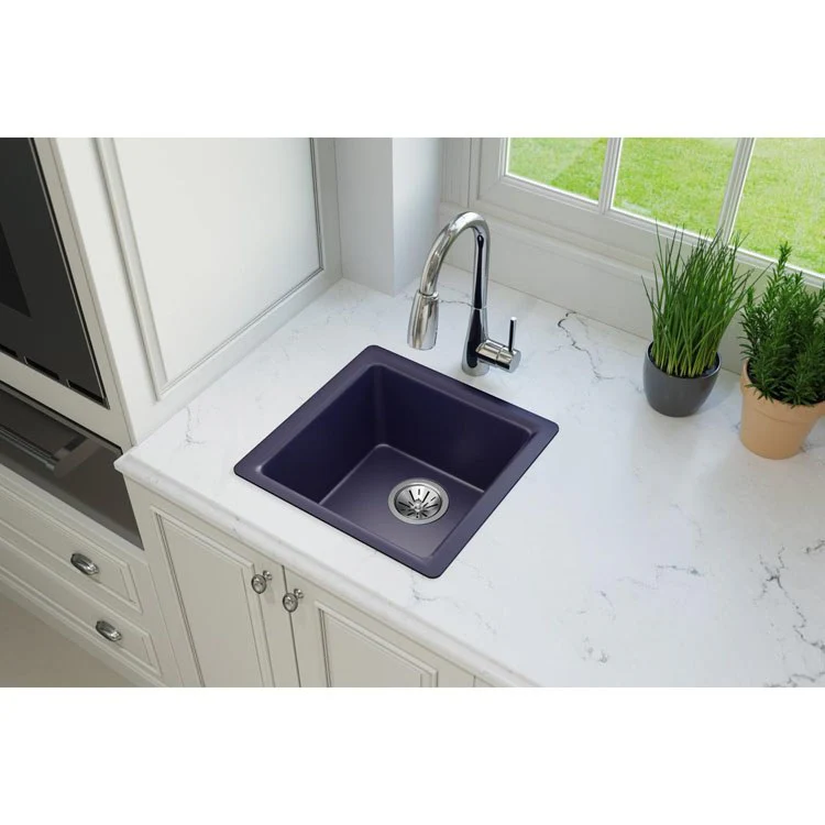 Bar Sink Quartz Luxe 15 x 15 Inch 1 Bowl Jubilee Drop-In Undermount - Frankwebs
