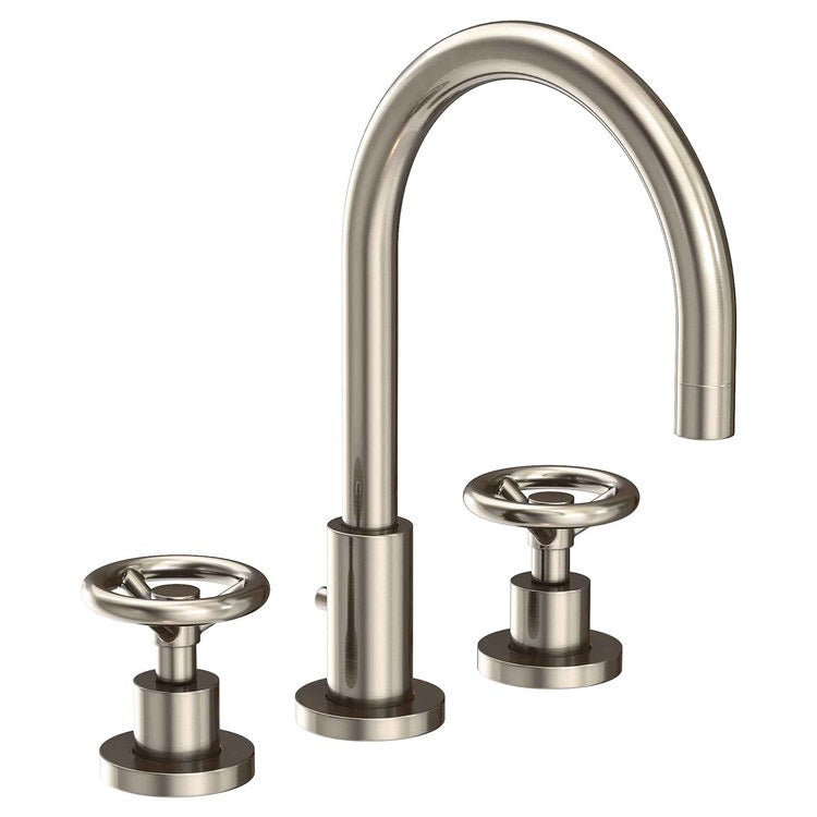 Lavatory Faucet Slater Widespread 8 to 20 Inch Spread 2 Wheel English Bronze 1.2 Gallons per Minute Brass Spout Height 6 Inch - Frankwebs