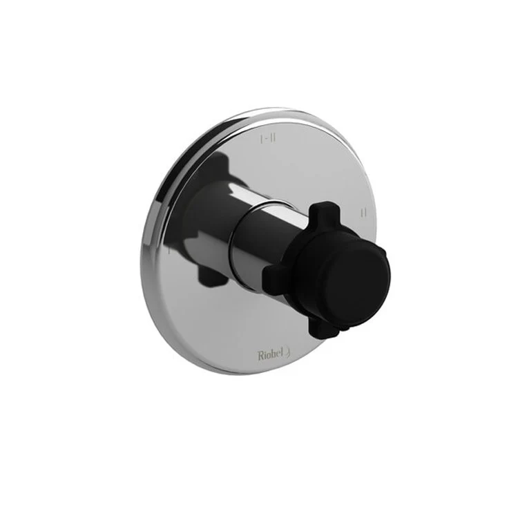 Thermostatic and Pressure Balance Valve Trim Momenti 1/2 Inch Round 2-Way 3 Function 1 X-Shaped Polished Nickel/Black 6.3 Gallons per Minute - Frankwebs