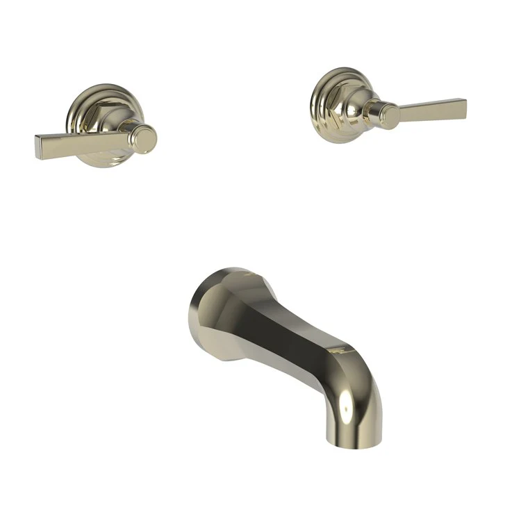 Tub Filler Trim Astor Wall Mount 2 Lever Satin Gold PVD ADA 7-7/8 Inch Spread - Frankwebs