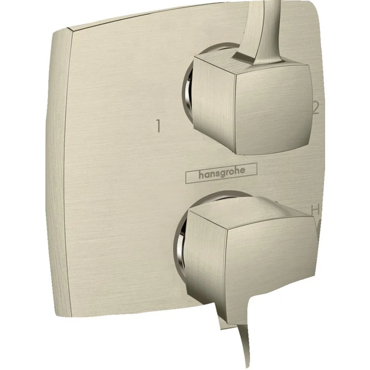 Pressure Balance Valve Trim Ecostat Classic Square 2 Lever Brushed Nickel ADA 4.5 Gallons per Minute - Frankwebs