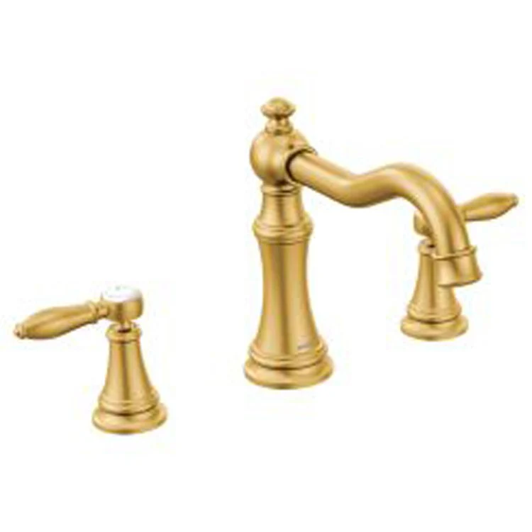 Roman Tub Trim Weymouth 2 Lever Brushed Gold ADA 10 Inch Spread - Frankwebs