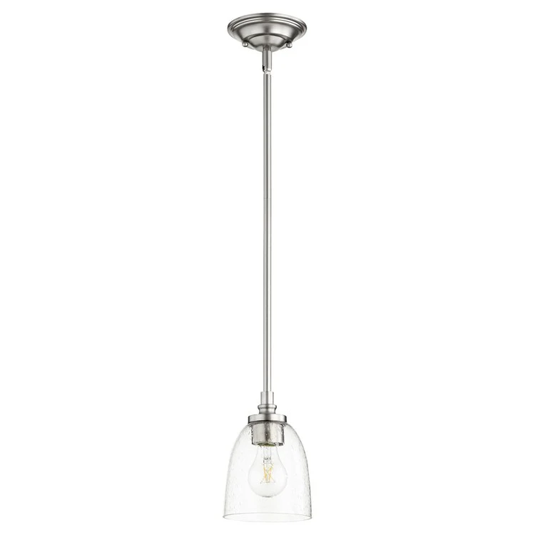 Rossington Single-Light Pendant with Clear Seeded Glass Shade - Frankwebs