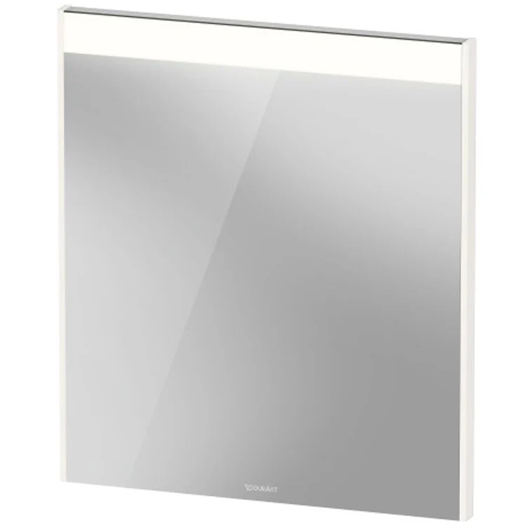 Mirror Brioso 24-3/8 x 27-1/2 Inch White High Gloss with Lighting Rectangle 1-3/8 Inch - Frankwebs