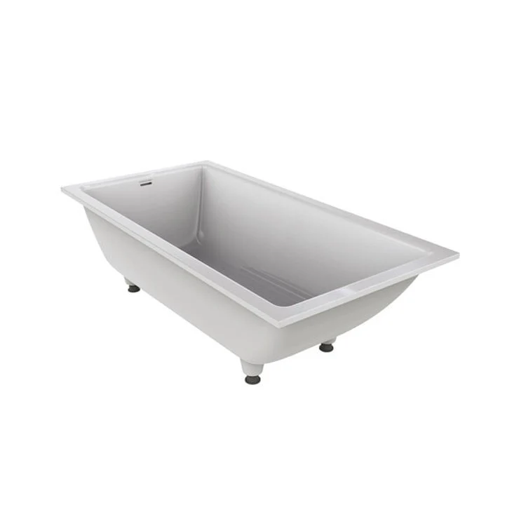 Tub Kaldera 60 x 30 Inch Undermount or Drop-In Internal Overflow Rear Drain Standard White Gloss Volcanic Limestone 48.5 Gallon - Frankwebs