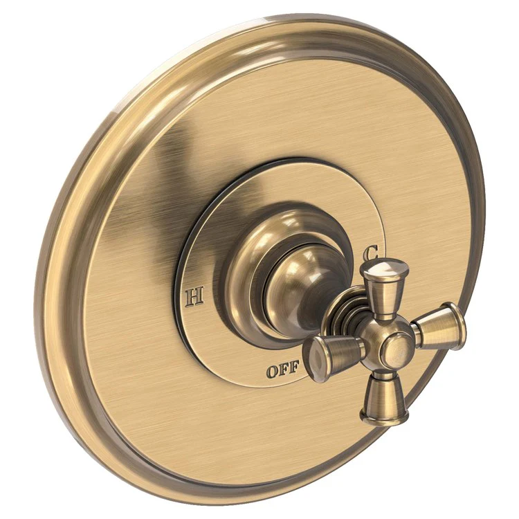 Pressure Balance Valve Trim Sutton Round 1 Cross Polished Gold PVD ADA Depth 4 Inch - Frankwebs