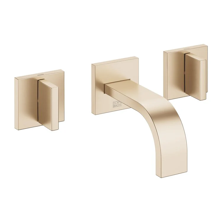 Lavatory Faucet MEM Mixer Wall Mount 2 Lever ADA Brushed Champagne 1.2 Gallons per Minute Less Drain 3 Hole - Frankwebs