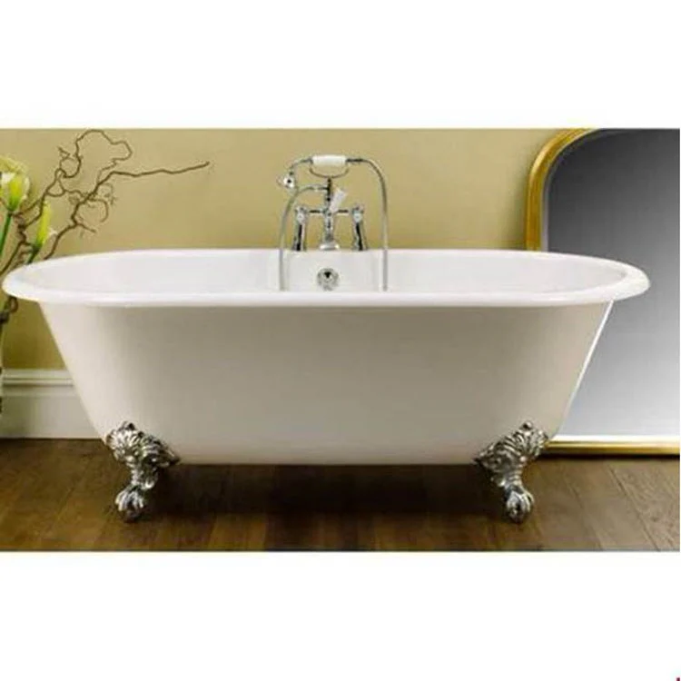 Freestanding Tub Cheshire 69 x 31 Inch Overflow Center Drain Englishcast White/Polished Nickel Oval - Frankwebs