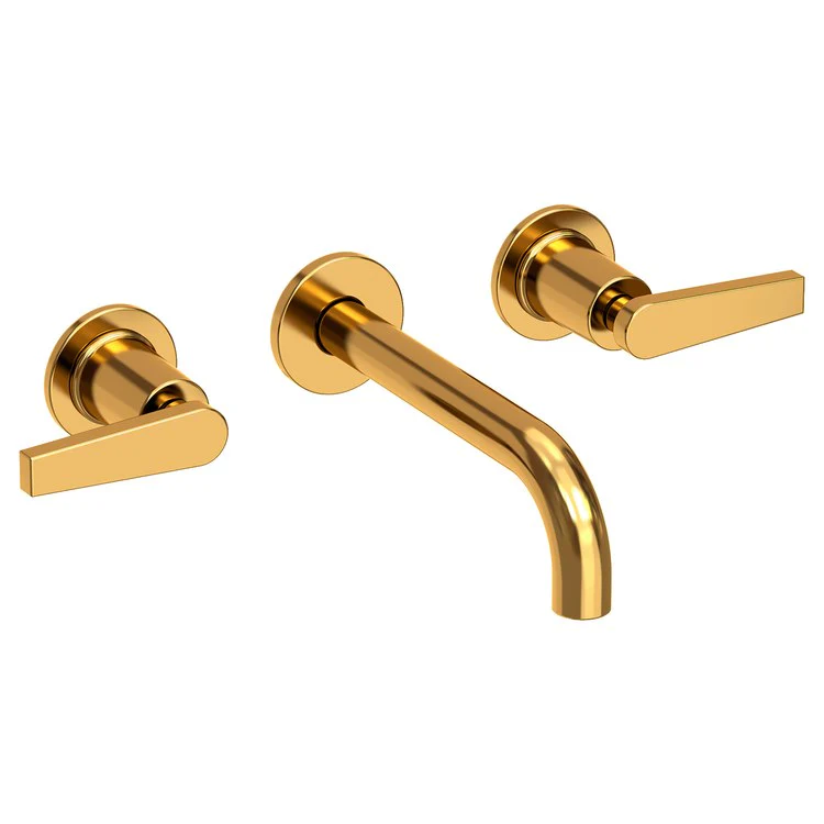 Lavatory Faucet Dorrance Wall Mount 8 Inch Spread 2 Lever ADA Watersense Aged Brass 1.2 Gallons Per Minute Brass Less Drain Spout Reach 7-1/9 Inch - Frankwebs