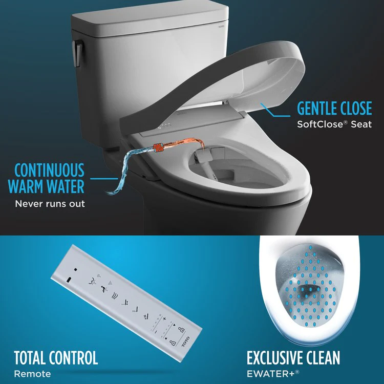 Washlet S500E Elongated Closed Front Heated Bidet Seat with EWATER+ - Frankwebs